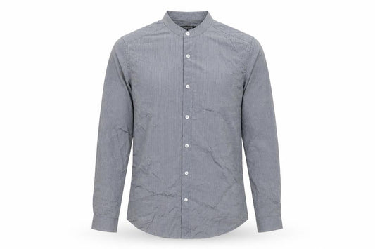 Retro Fire Men's Grey Collared Long Sleeve Formal Shirt Size S