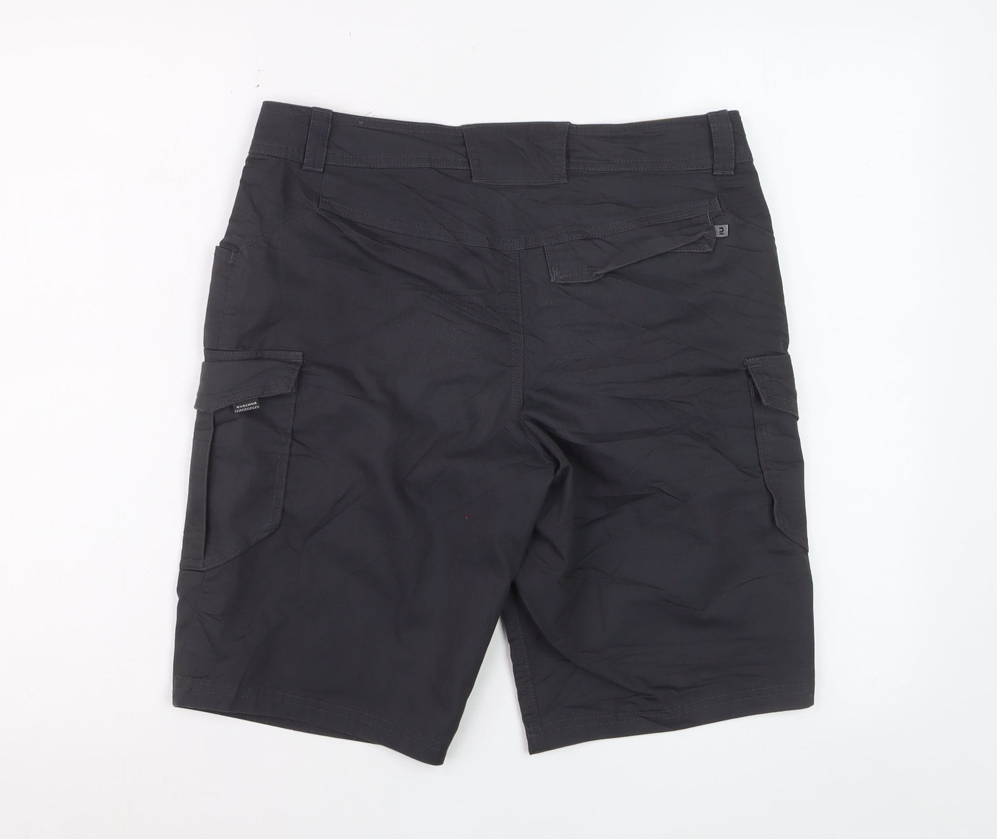 Decathlon Men's Black Cargo Shorts Size S Regular Fit Cotton Blend