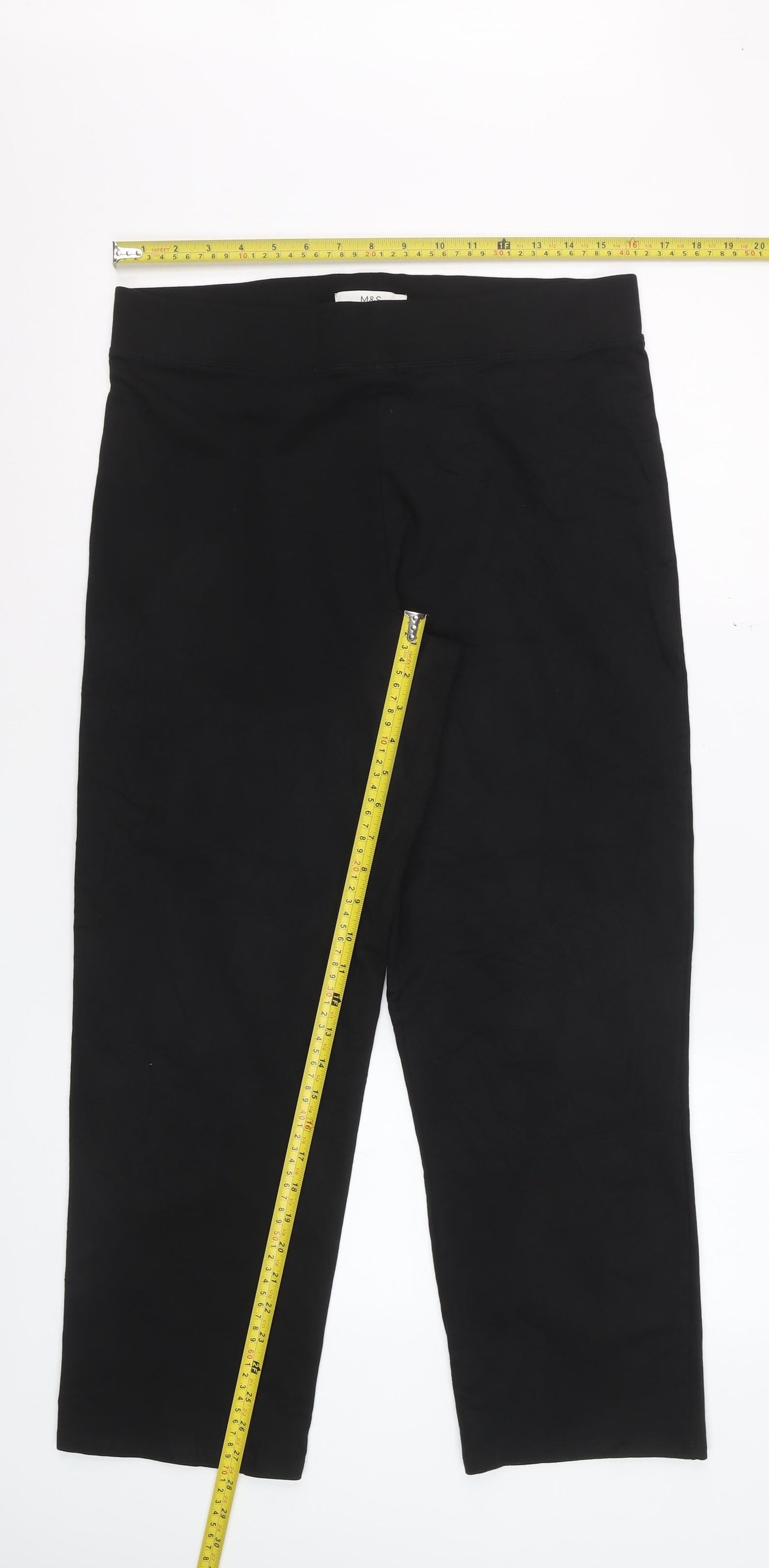 Marks and Spencer Women's Black Cotton Blend Leggings Size 14
