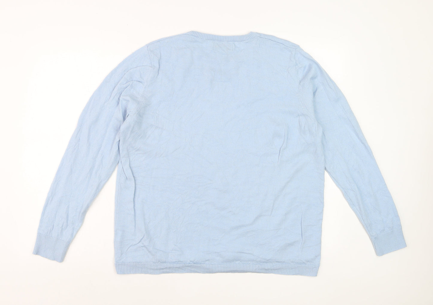 Marks and Spencer Women’s Blue Crew Neck Cotton Jumper L