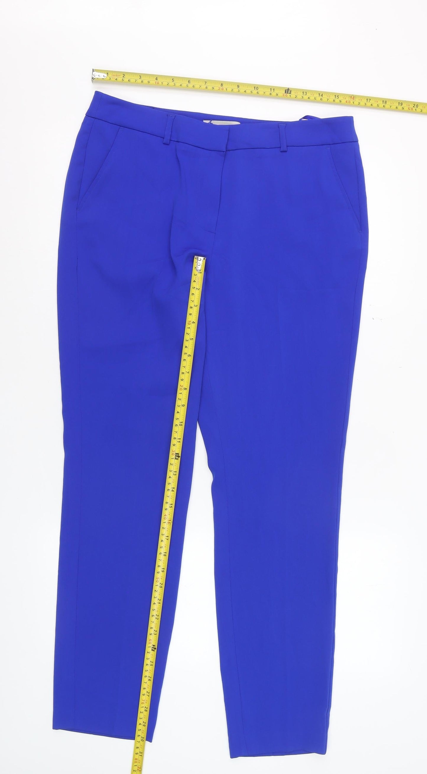 Mary Portas Women's Blue Slim Tapered Tailored Trousers Size 12