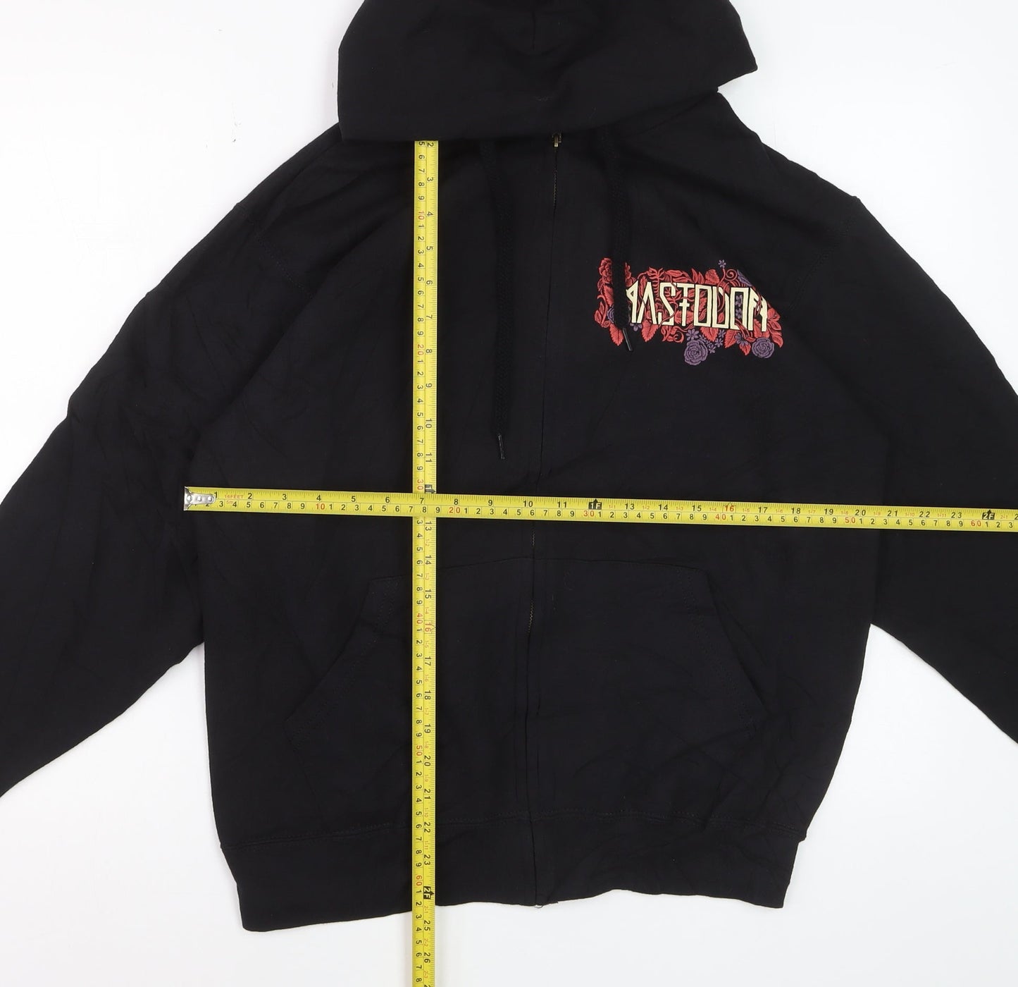 Mastodon Men's Black Full Zip Hoodie M Graphic Skull Design