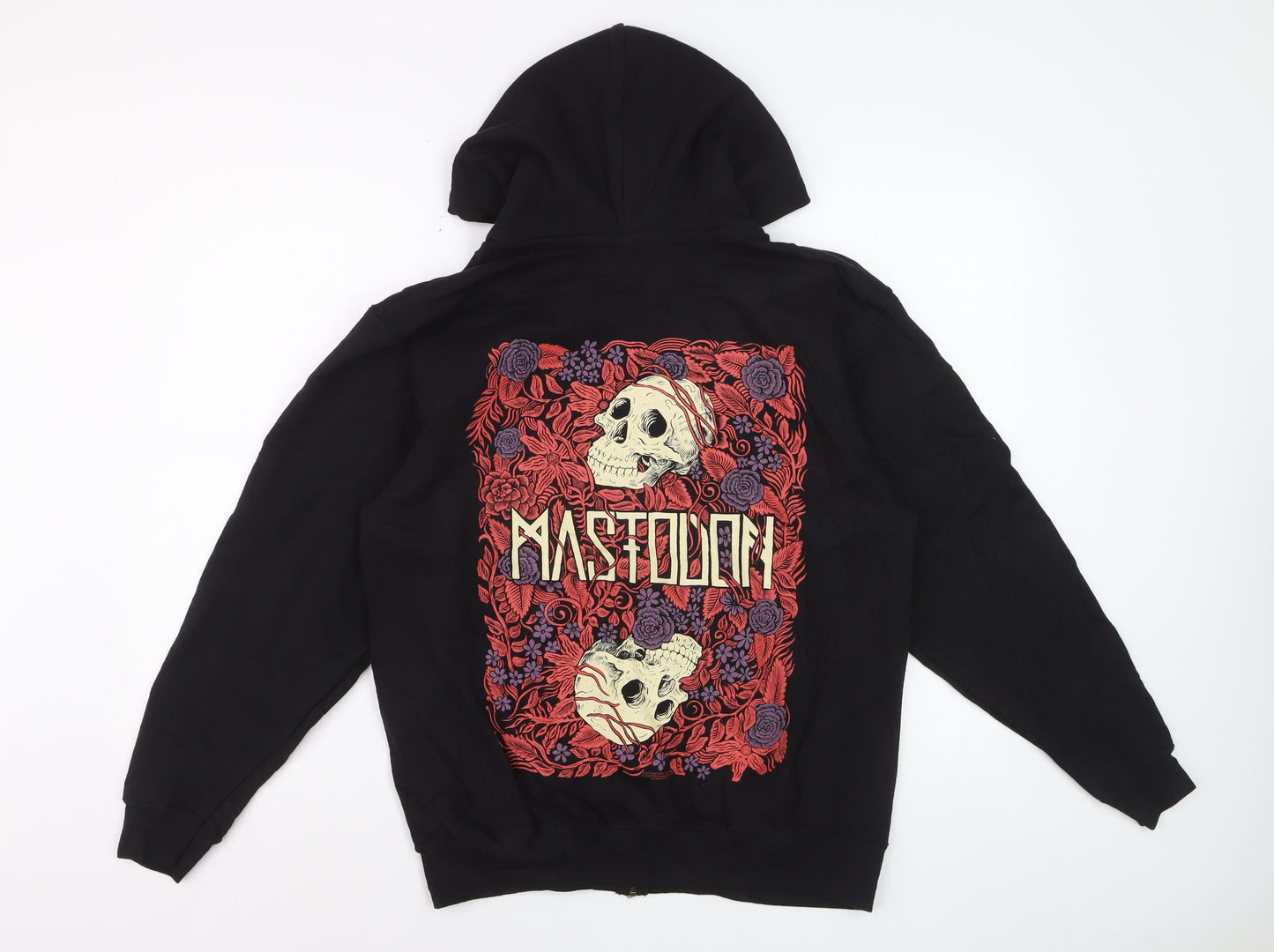 Mastodon Men's Black Full Zip Hoodie M Graphic Skull Design