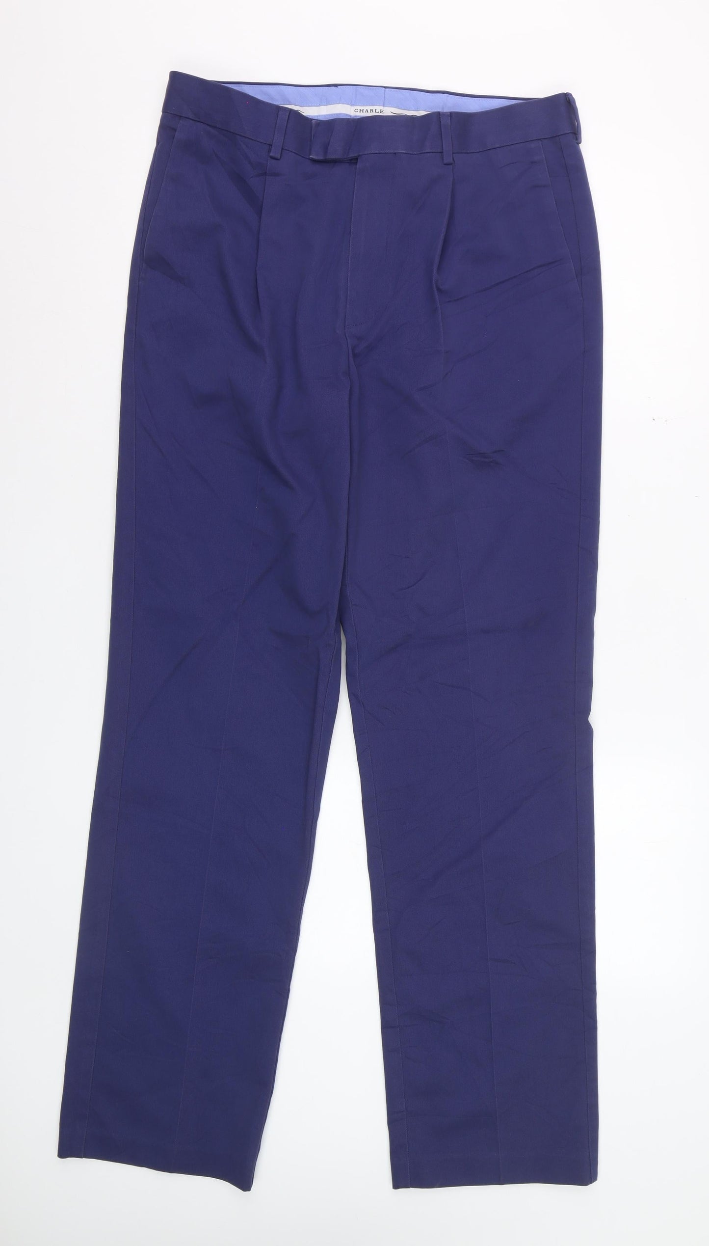 Charles Tyrwhitt Men's Blue Classic Fit Chino Trousers 32W 32L