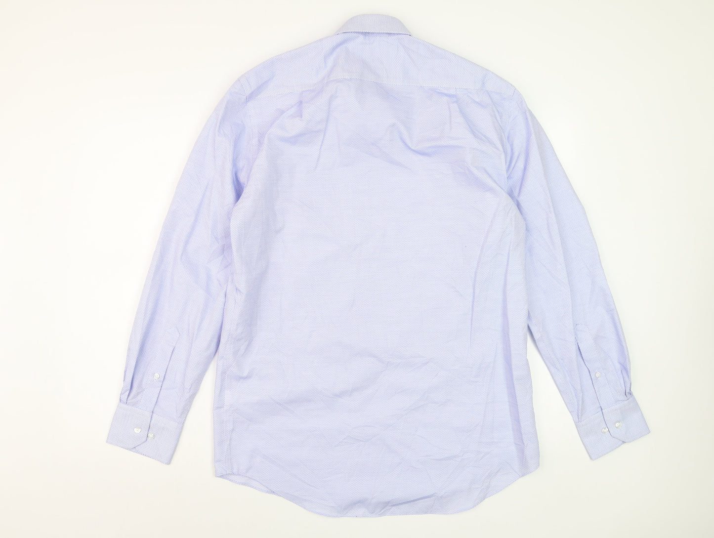 Marks and Spencer Men's Blue Regular Fit Pure Cotton Non-Iron Dress Shirt 15.5”