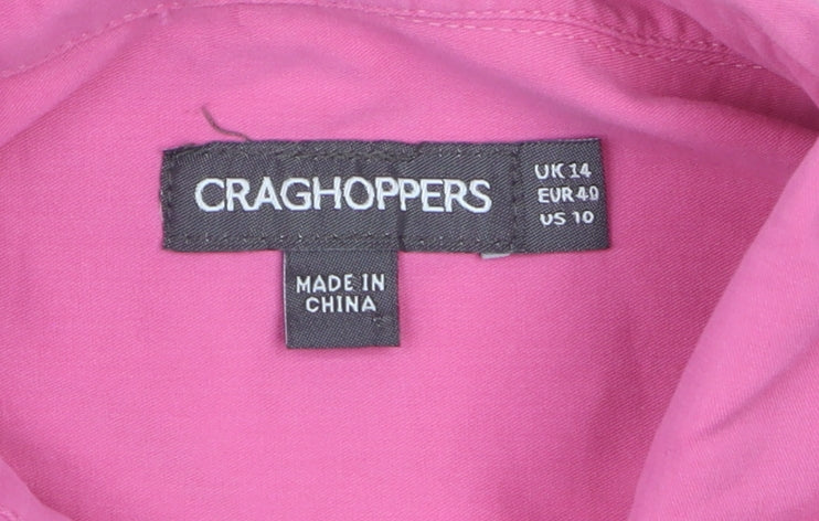 Craghoppers Women Pink Long Sleeve Button-Up Shirt Size 14