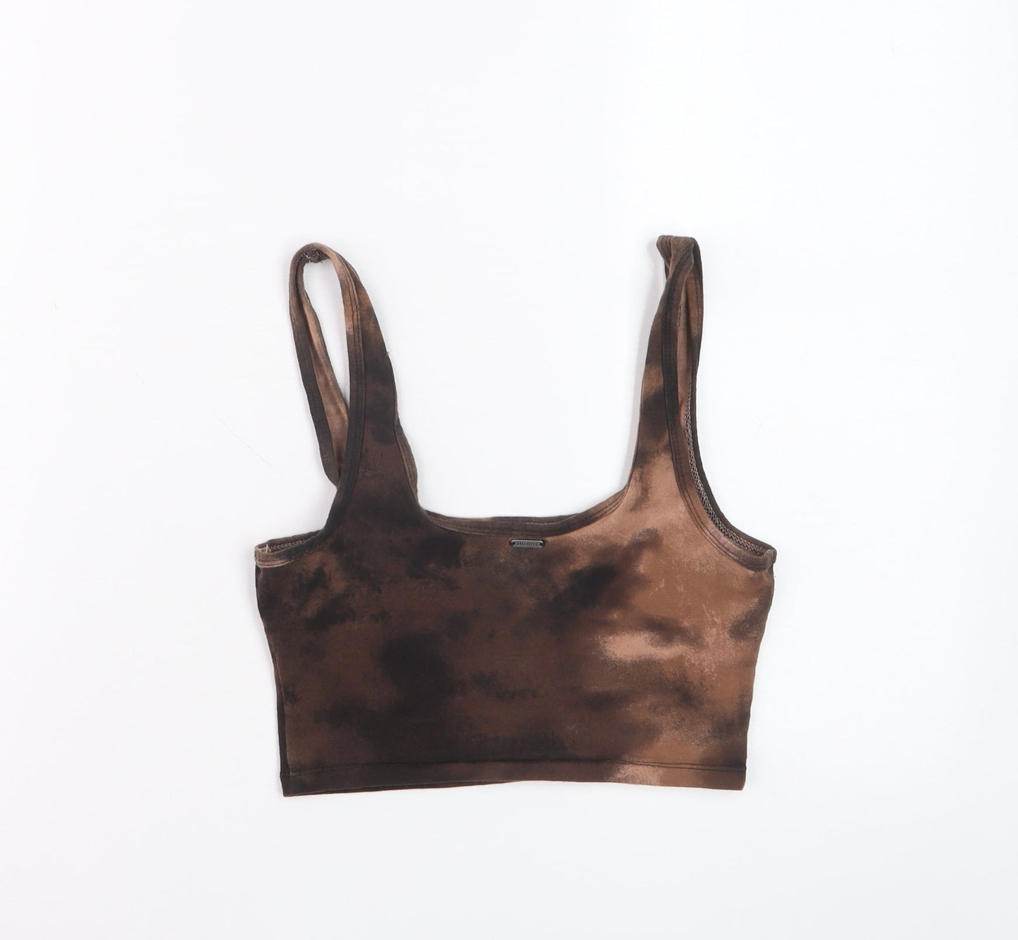 Hollister Women's Brown Tie-Dye Cropped Tank Top XS