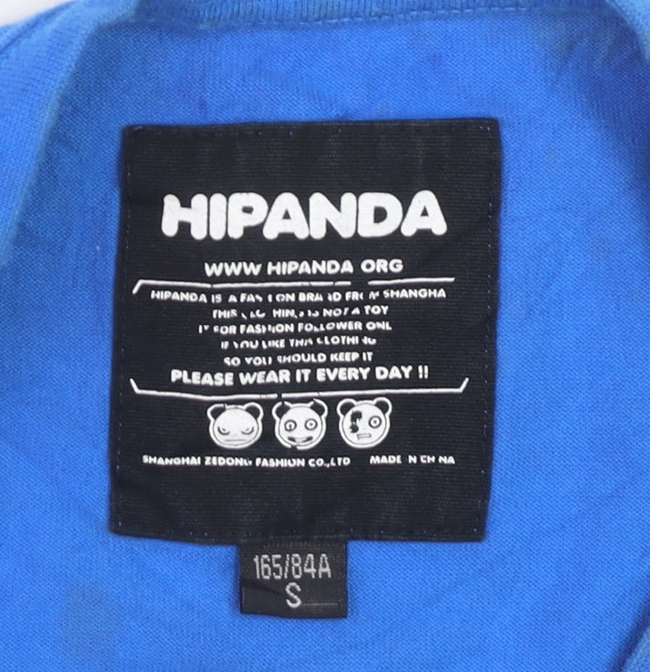 Hipanda Men’s Blue Superpanda Graphic Cotton T-Shirt Size S