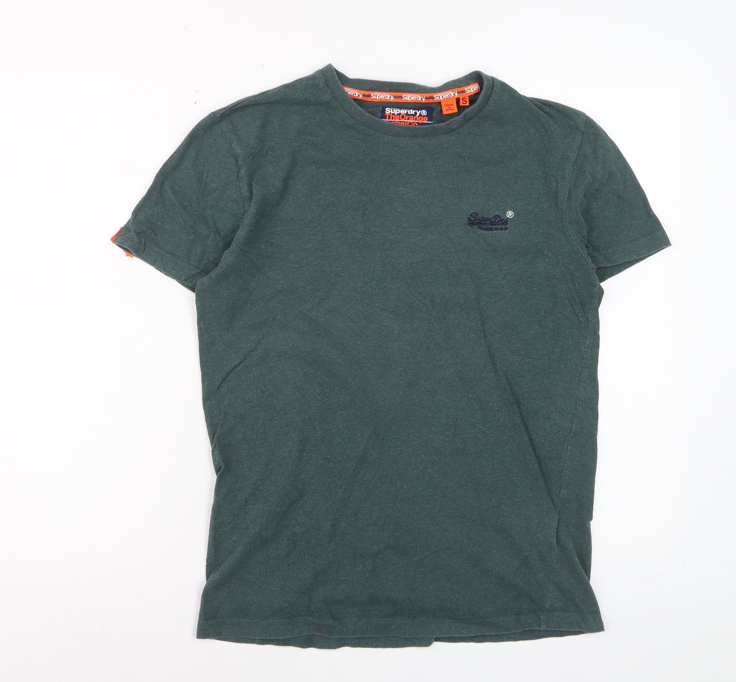 Superdry Men's Green Cotton Crew Neck Short Sleeve T-Shirt Size S