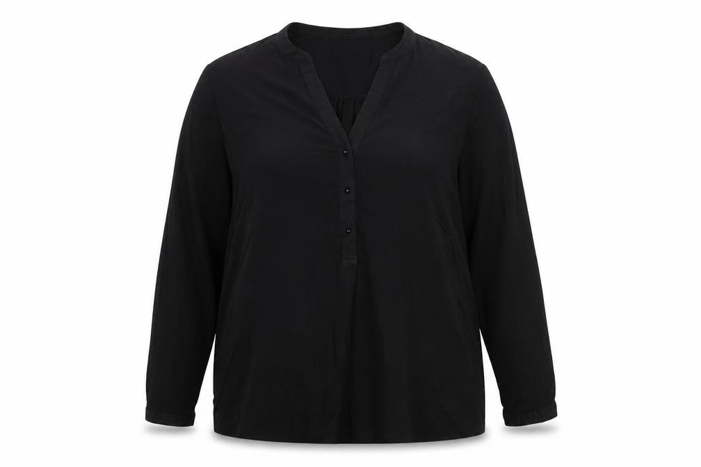 The White Company Women’s Black Long Sleeve V-Neck Blouse UK14