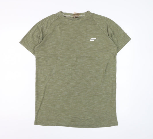 Prewornwholesale purple cropped slim fit active T-shirt with short sleeves and a high neckline.