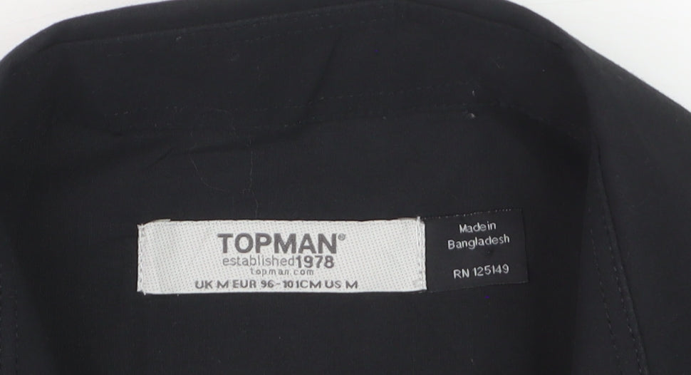 Topman Men’s Black Long Sleeve Formal Dress Shirt M