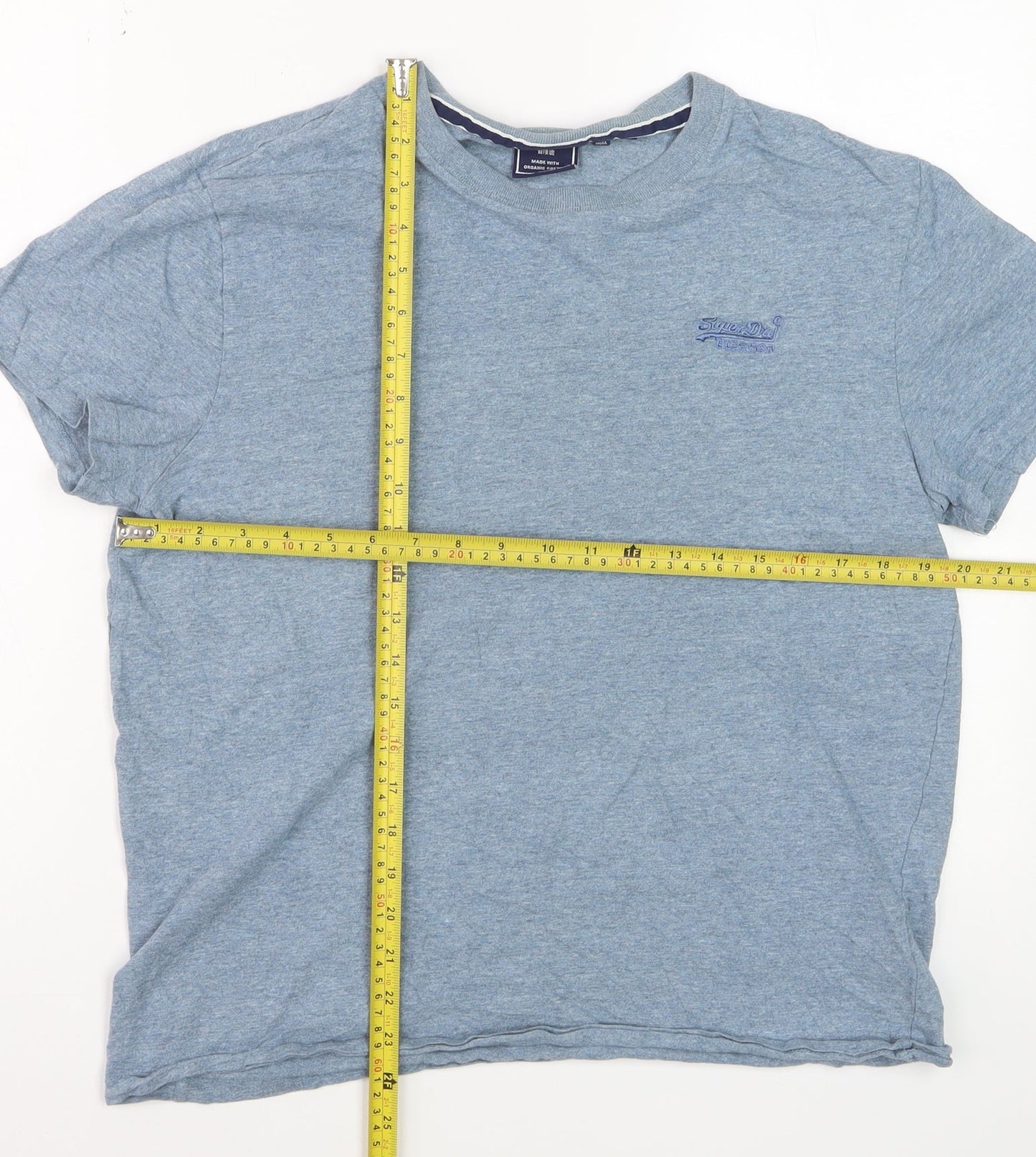 Superdry Men's Blue Crew Neck Short Sleeve Cotton T-Shirt M