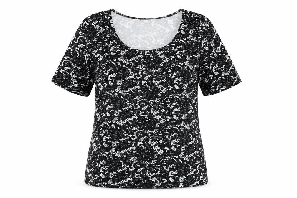 Dorothy Perkins Women’s Black Floral Lace Jersey T-Shirt Size 16