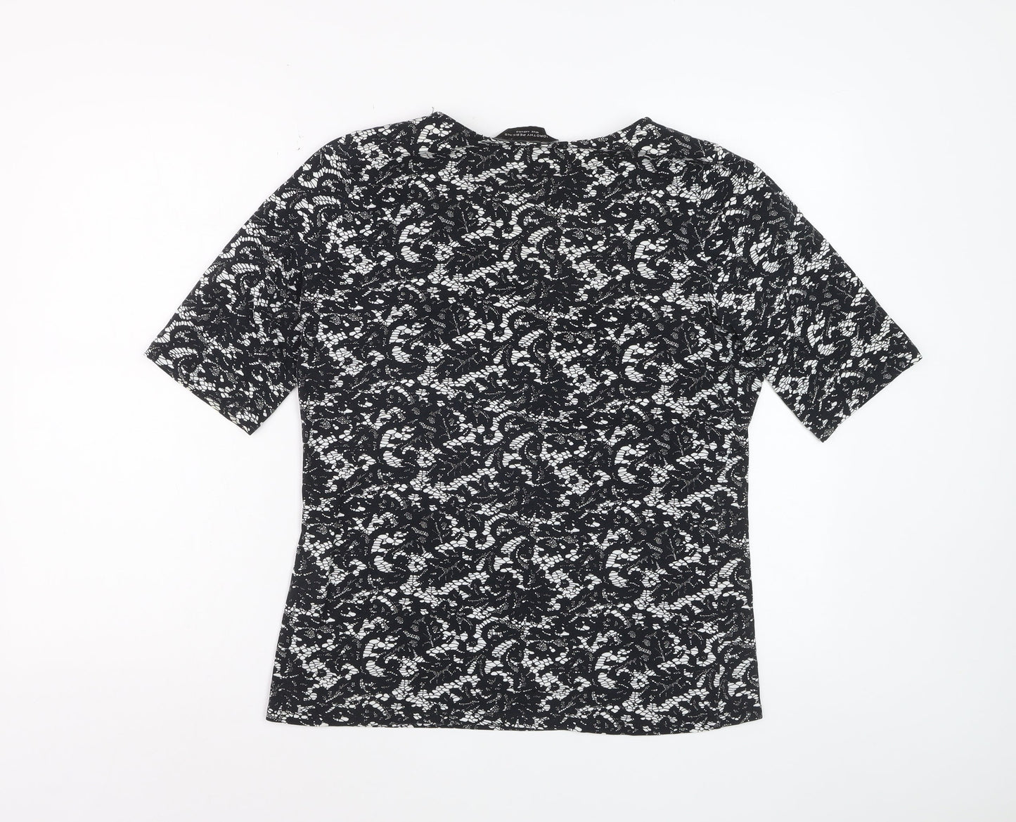 Dorothy Perkins Women’s Black Floral Lace Jersey T-Shirt Size 16