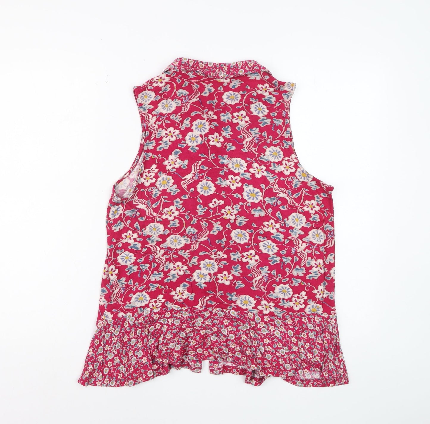 Monsoon Women Pink Floral Sleeveless Tunic Blouse Size 12