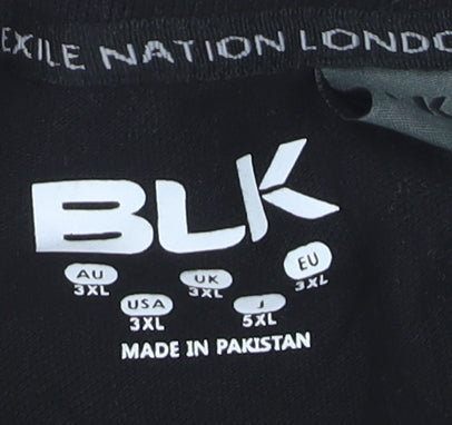 BLK London Irish Black Cotton Polo Shirt Men 3XL Short Sleeve Rugby