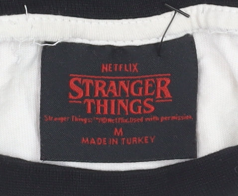 Stranger Things Hellfire Club Black & White Long Sleeve Men's T-Shirt M