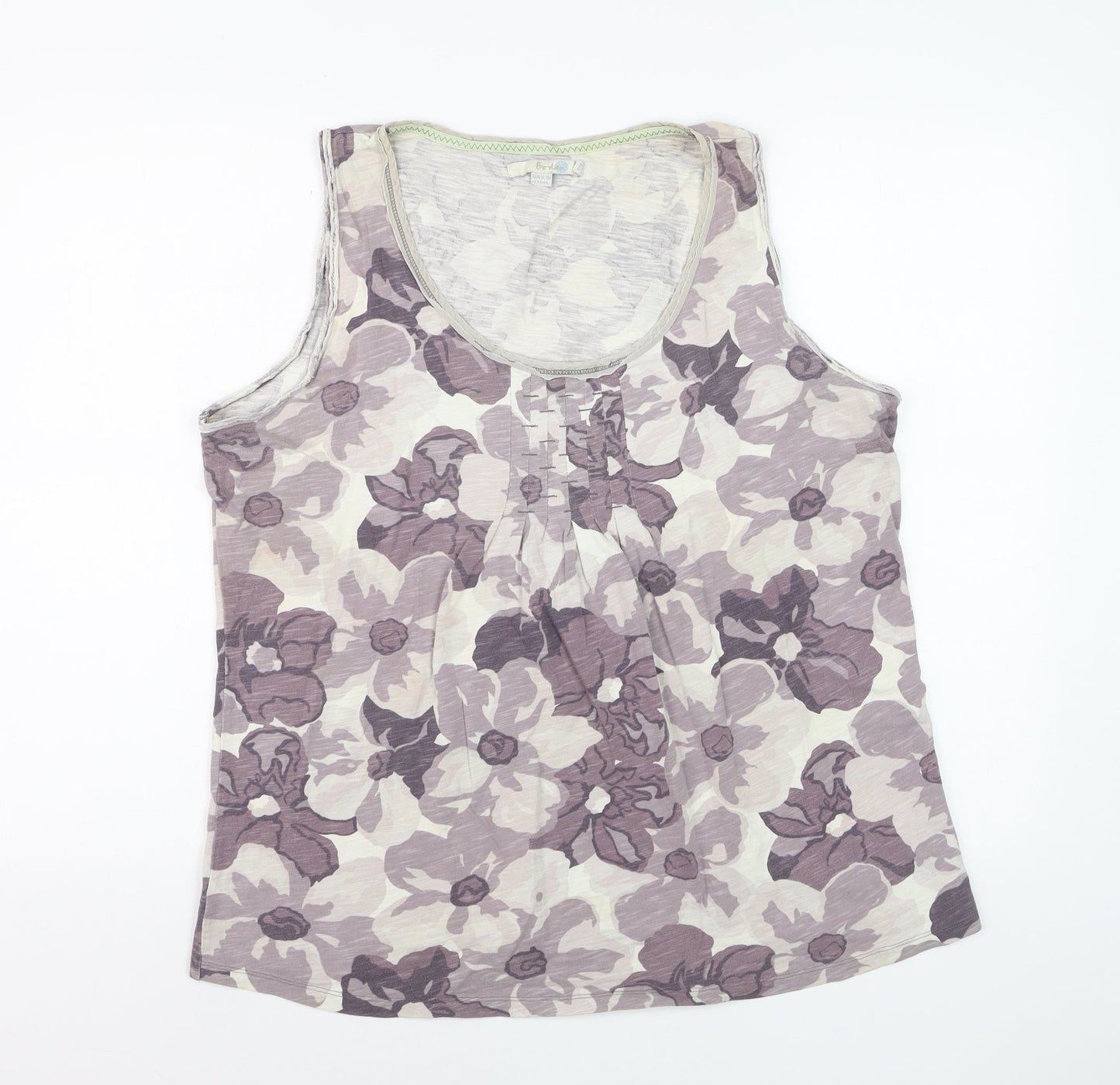 Boden Womens Purple Floral Cotton Sleeveless Top UK 10