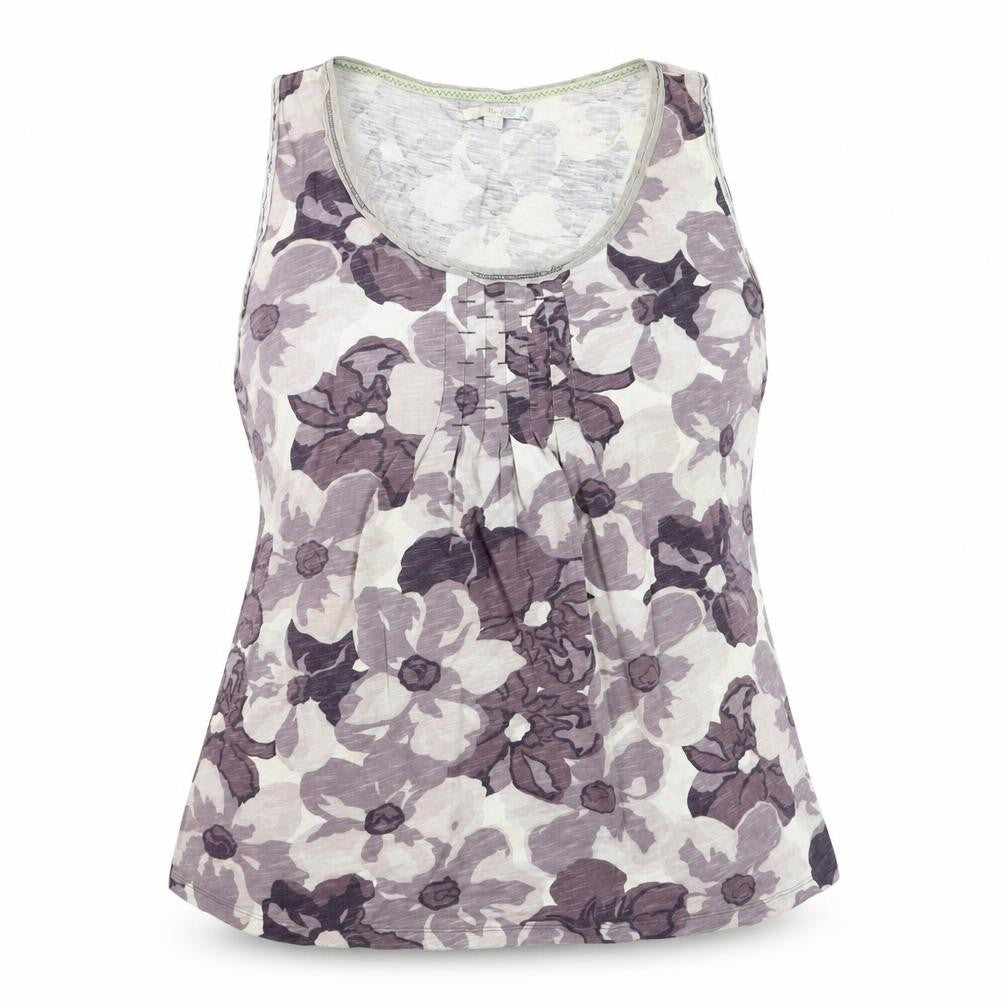 Boden Womens Purple Floral Cotton Sleeveless Top UK 10
