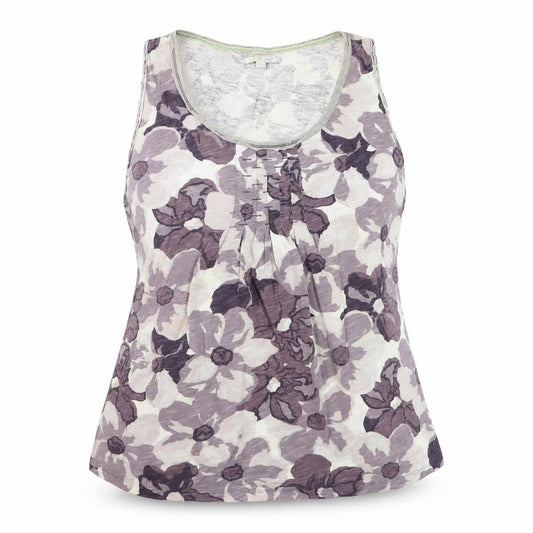 Boden Womens Purple Floral Cotton Sleeveless Top UK 10