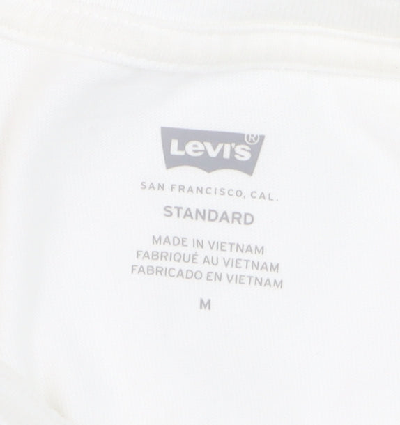 Levi's Men's White Crew Neck Short Sleeve Standard Fit T-Shirt Size M