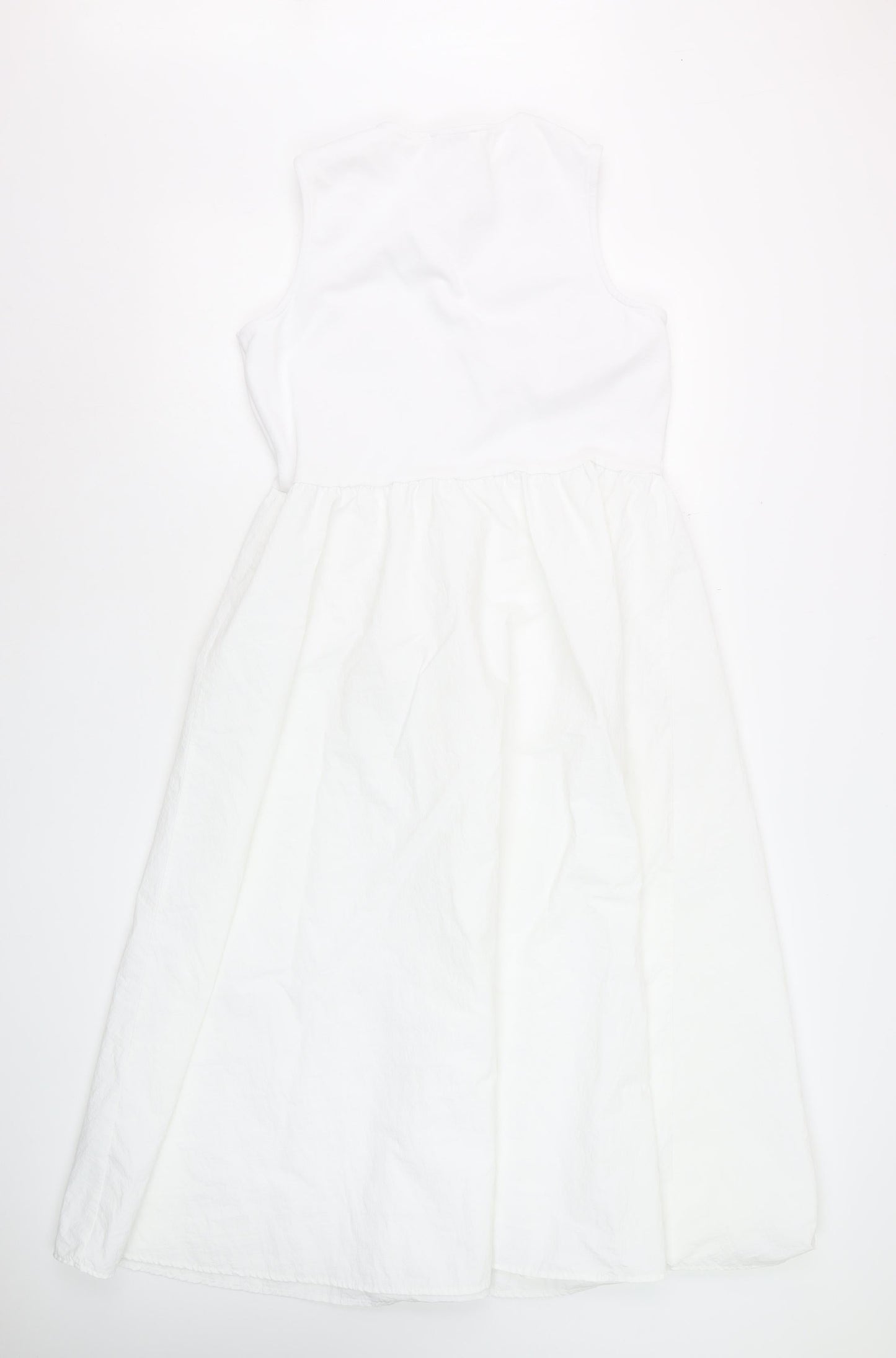Marks and Spencer Women’s White Midi Fit & Flare Sleeveless Dress Size 14
