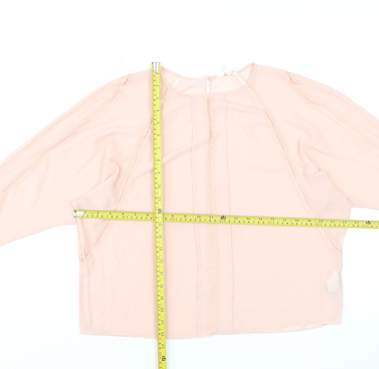 Marks and Spencer Per Una Women's Pink Polyester Lace Blouse Size 12