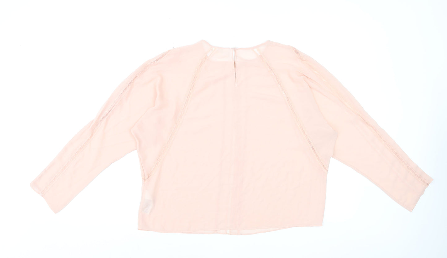 Marks and Spencer Per Una Women's Pink Polyester Lace Blouse Size 12