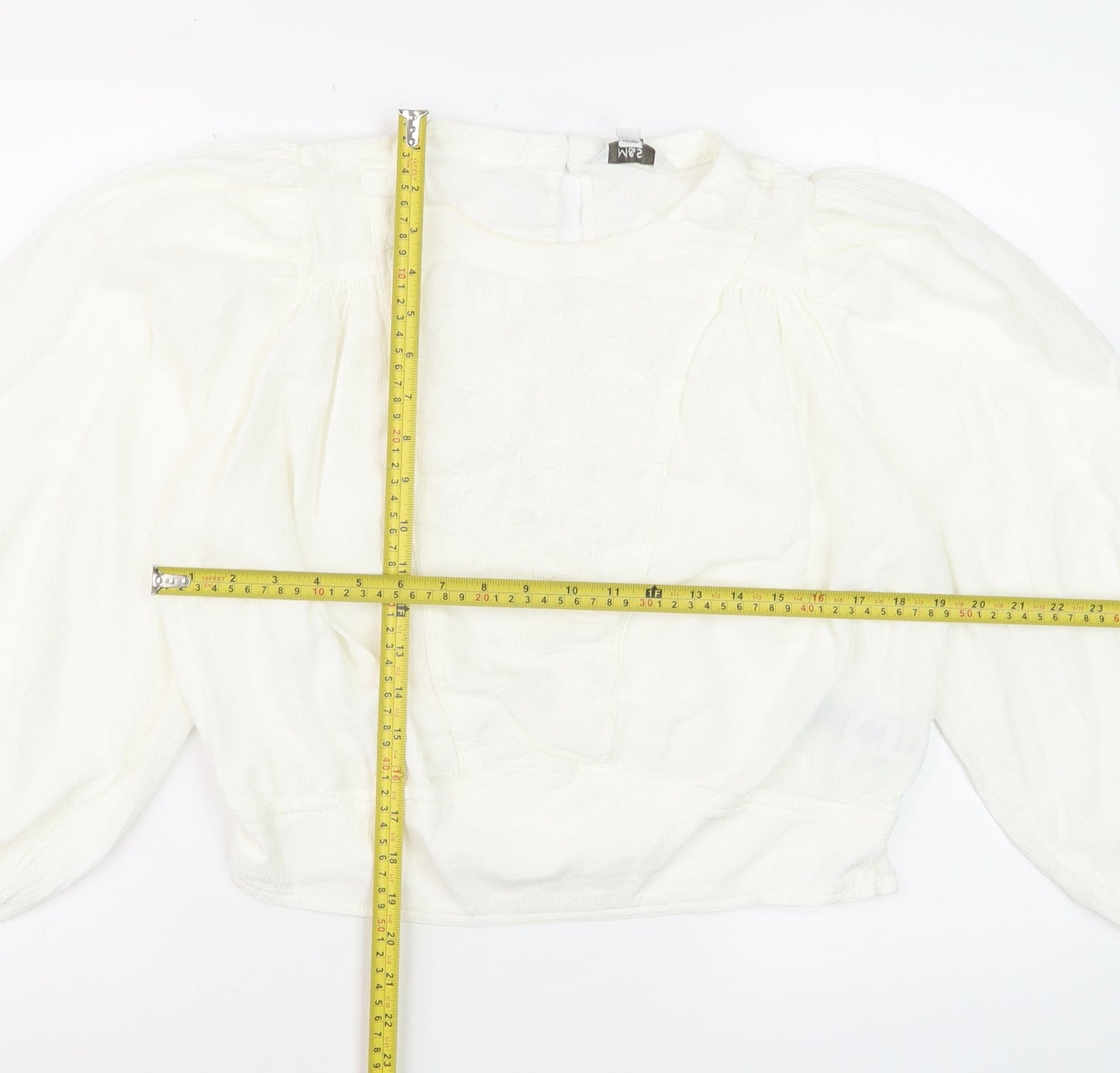 Marks and Spencer Womens Ivory Embroidered Long Sleeve Blouse Size 12