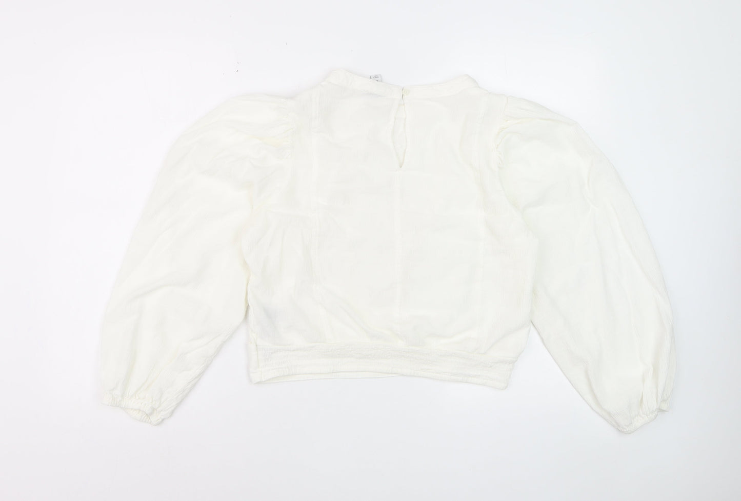 Marks and Spencer Women's Ivory Embroidered Long Sleeve Blouse Size 10