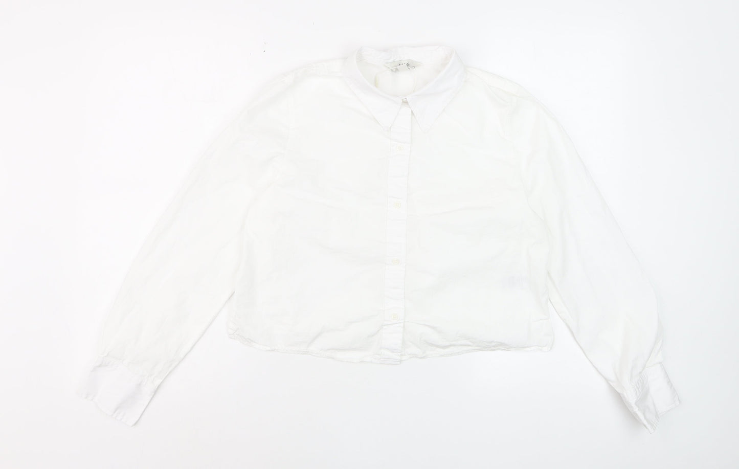 Marks and Spencer Women's White Size 10 Cotton Button-Up Shirt
