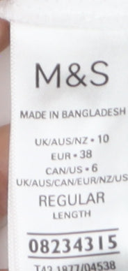 Marks and Spencer Women's White Size 10 Cotton Button-Up Shirt