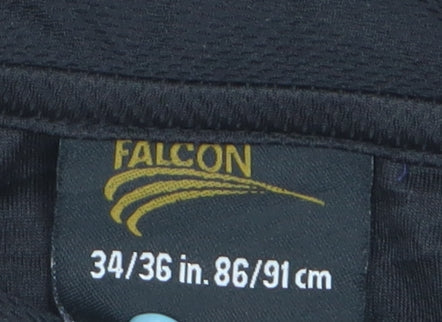 Falcon Men's Black Short Sleeve Sports Polo Shirt Size S