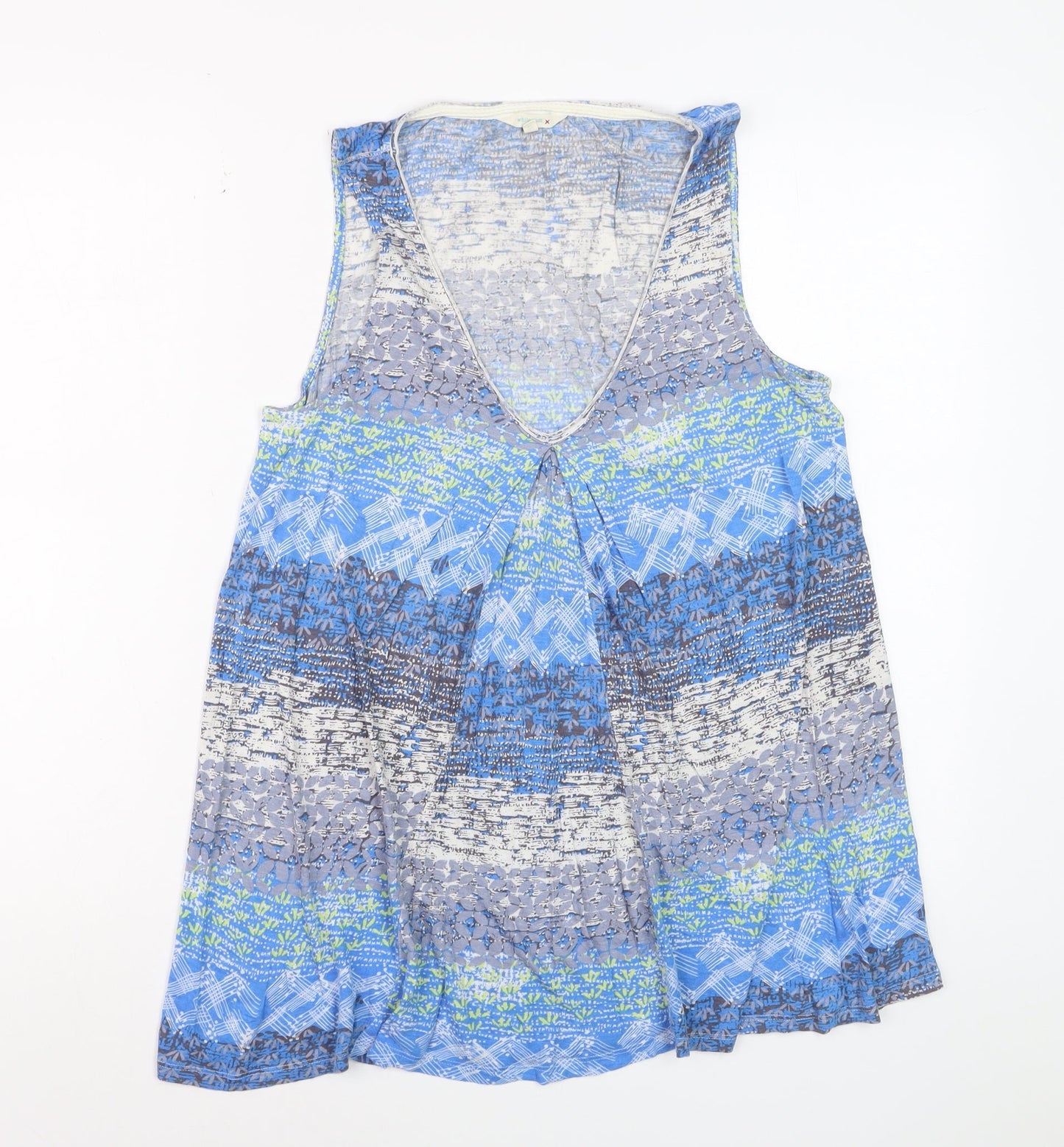 White Stuff Women Blue Viscose Tunic Tank Top Size 12