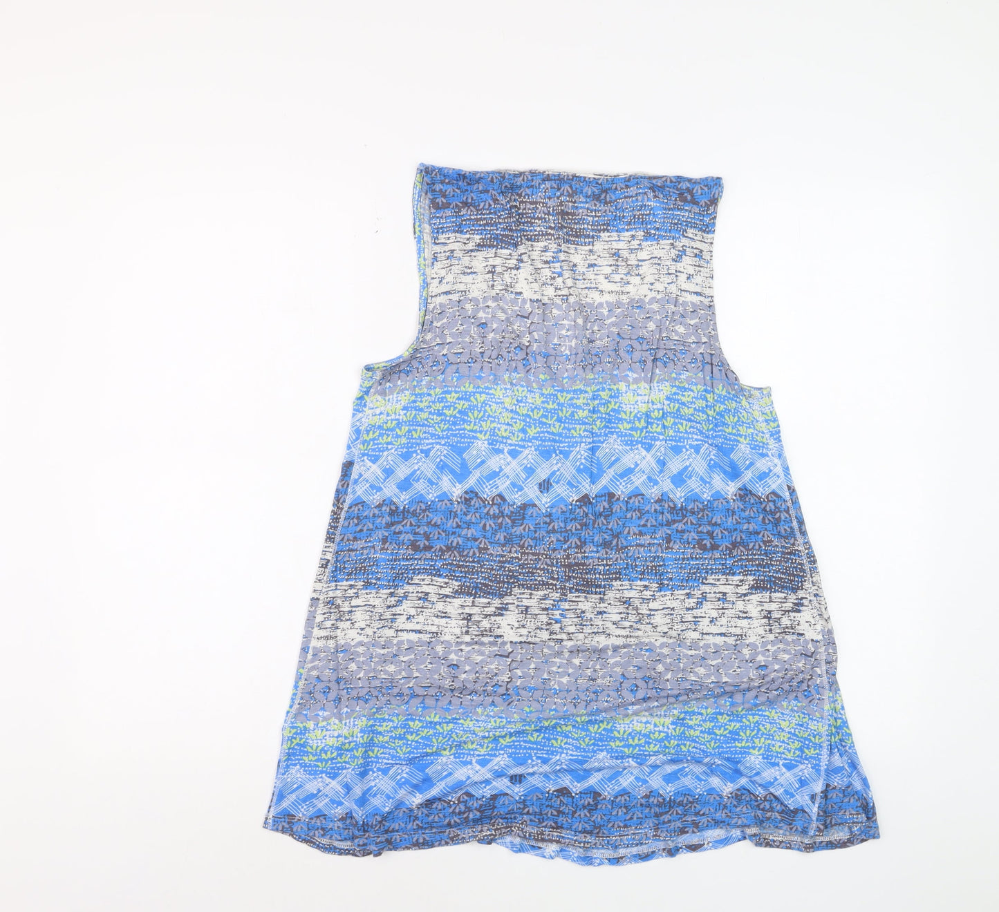 White Stuff Women Blue Viscose Tunic Tank Top Size 12