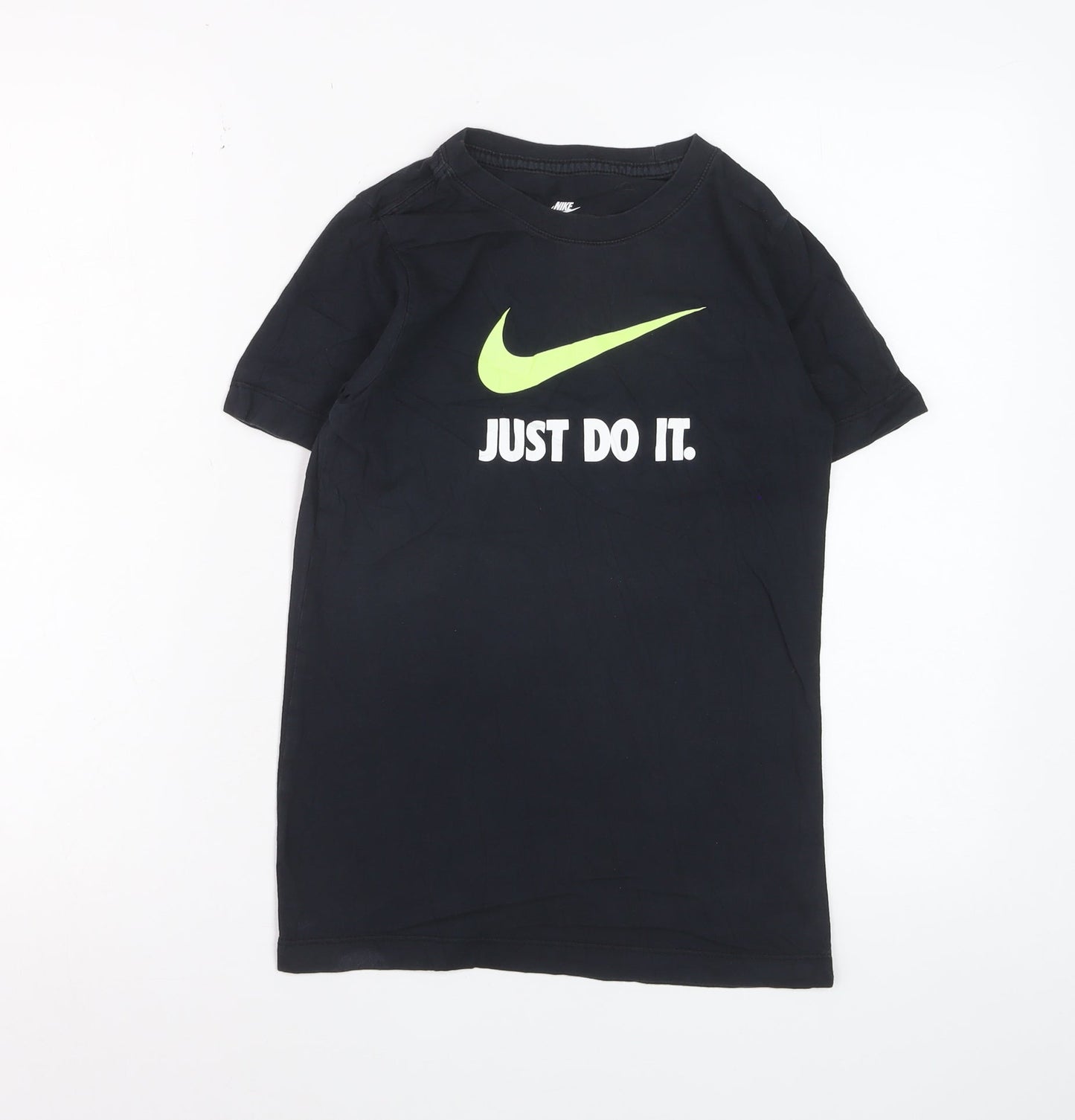 Nike Boys Black Just Do It Graphic Sports T-Shirt 8 Years