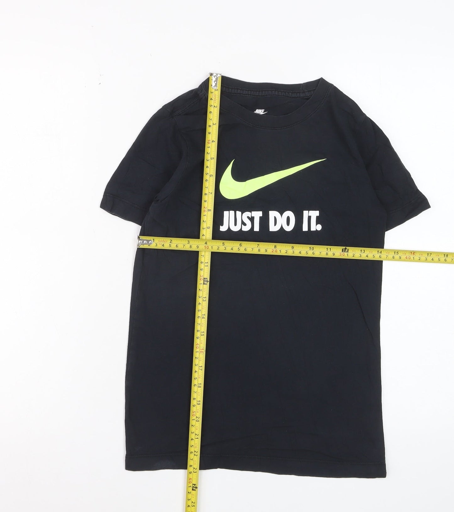 Nike Boys Black Just Do It Graphic Sports T-Shirt 8 Years