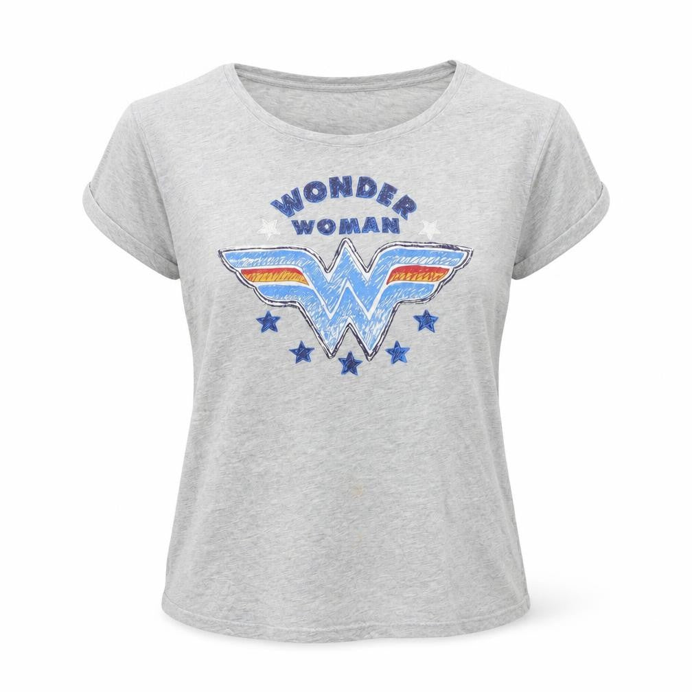 TBar DC Comics Women’s Grey Wonder Woman T-Shirt Size S