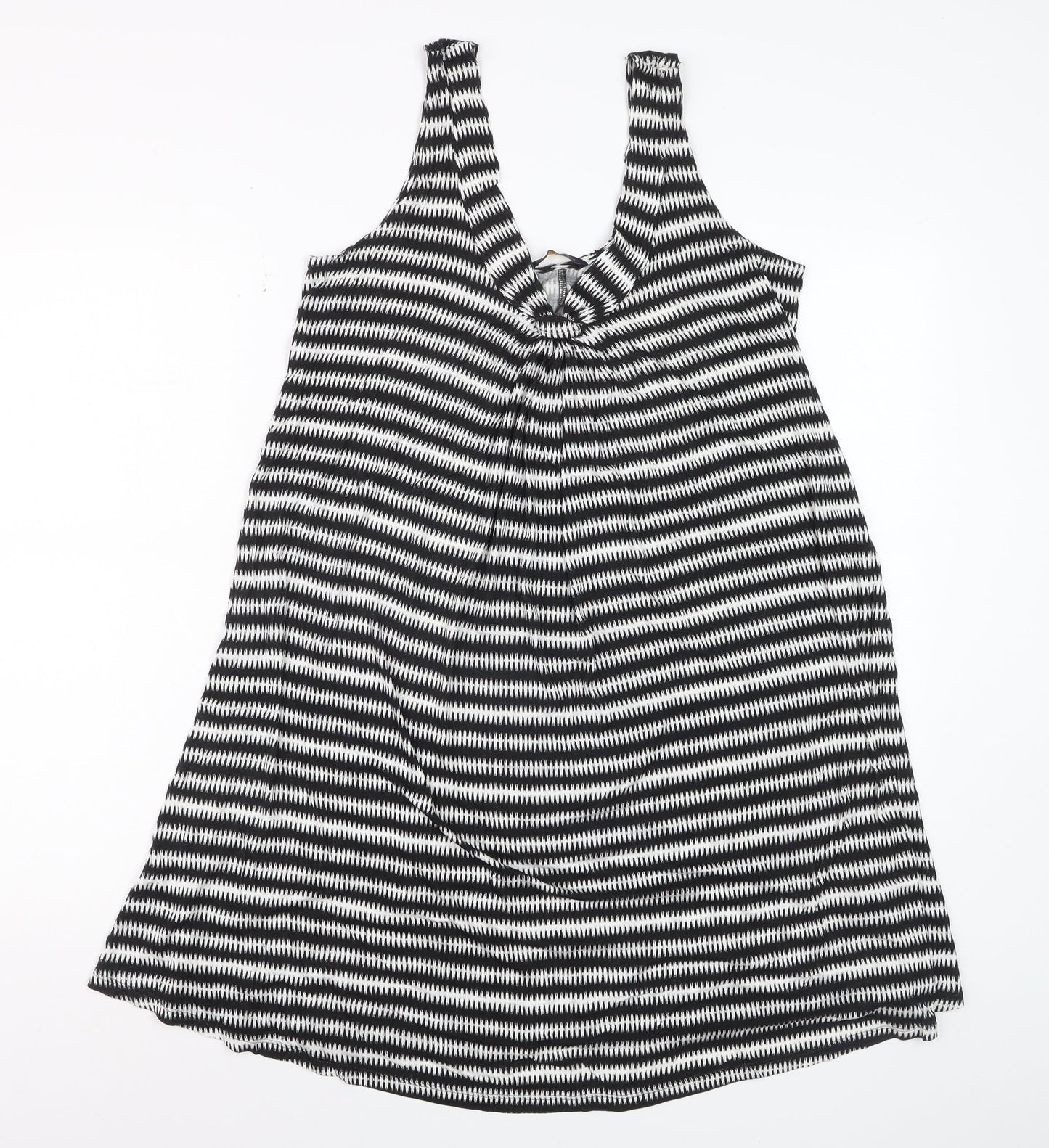 Marks and Spencer Women’s Black Striped Viscose Tank Dress Size 10