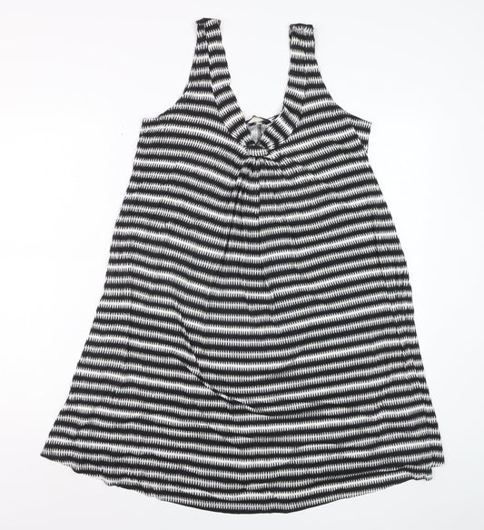 Marks and Spencer Women’s Black Striped Viscose Tank Dress Size 10