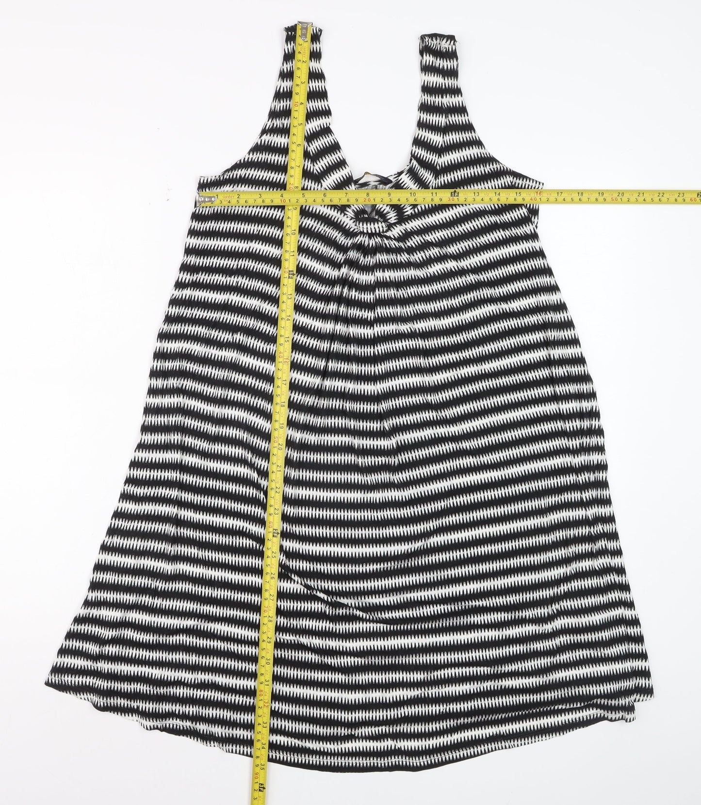 Marks and Spencer Women’s Black Striped Viscose Tank Dress Size 10