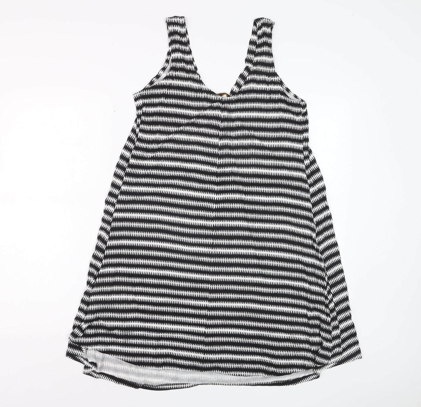 Marks and Spencer Women’s Black Striped Viscose Tank Dress Size 10