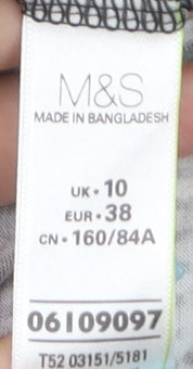Marks and Spencer Women’s Black Striped Viscose Tank Dress Size 10
