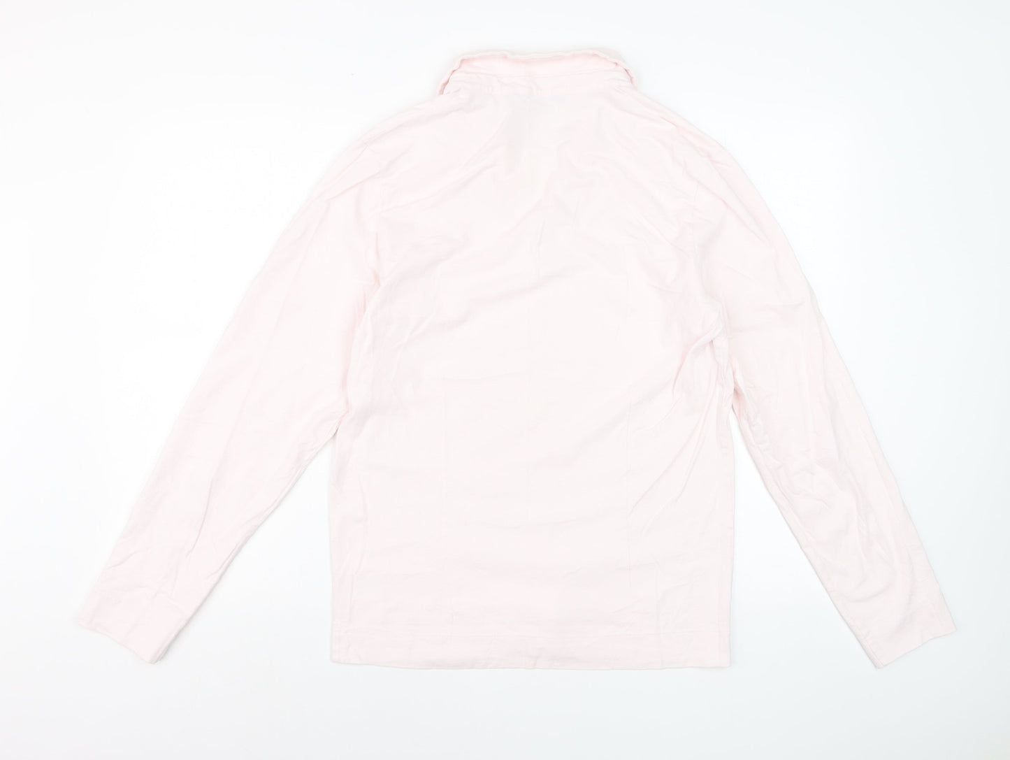 Reiss Womens Pink Collared Long Sleeve Cotton Blouse Size L