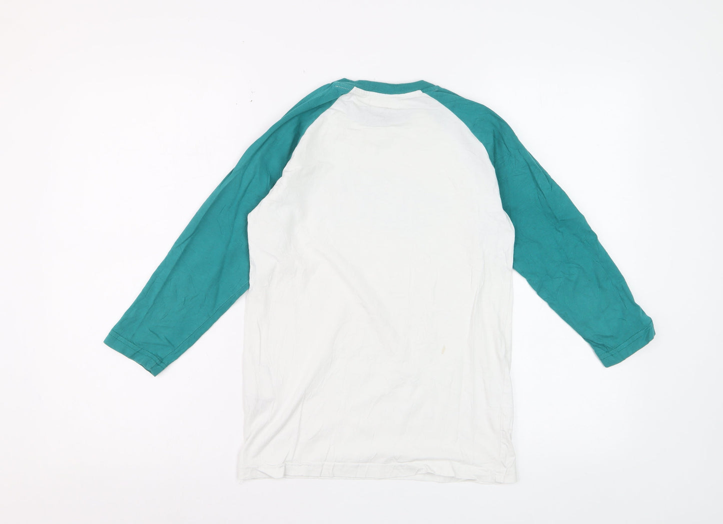 Vans Boys White & Teal Long Sleeve Logo T-Shirt M (10-12 Years)
