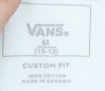 Vans Boys White & Teal Long Sleeve Logo T-Shirt M (10-12 Years)