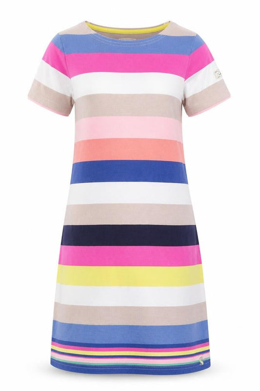 Joules Women’s Multicoloured Stripe Cotton T-Shirt Dress Size 8