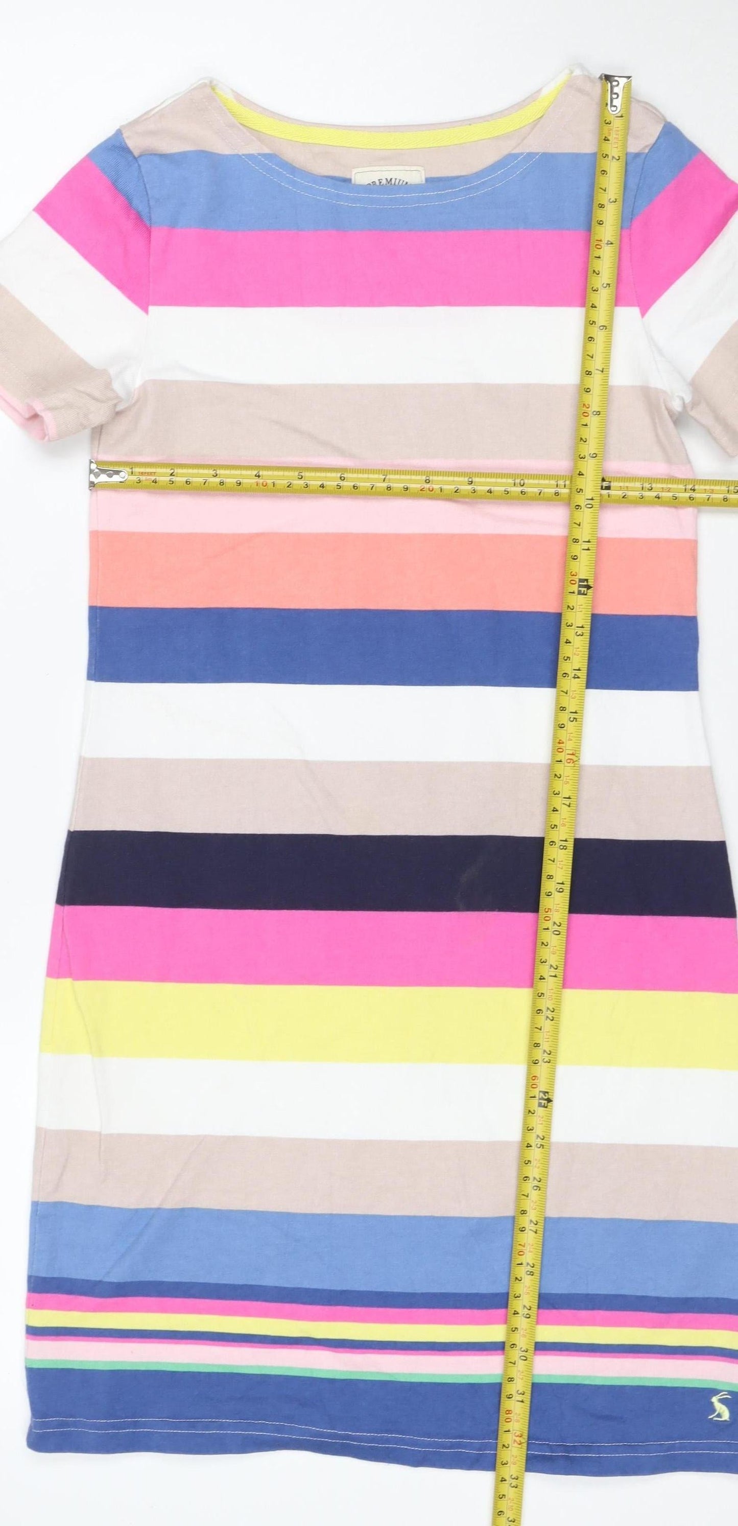 Joules Women’s Multicoloured Stripe Cotton T-Shirt Dress Size 8