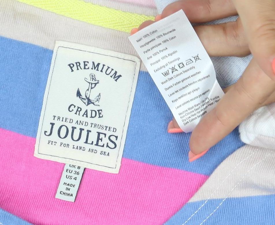 Joules Women’s Multicoloured Stripe Cotton T-Shirt Dress Size 8